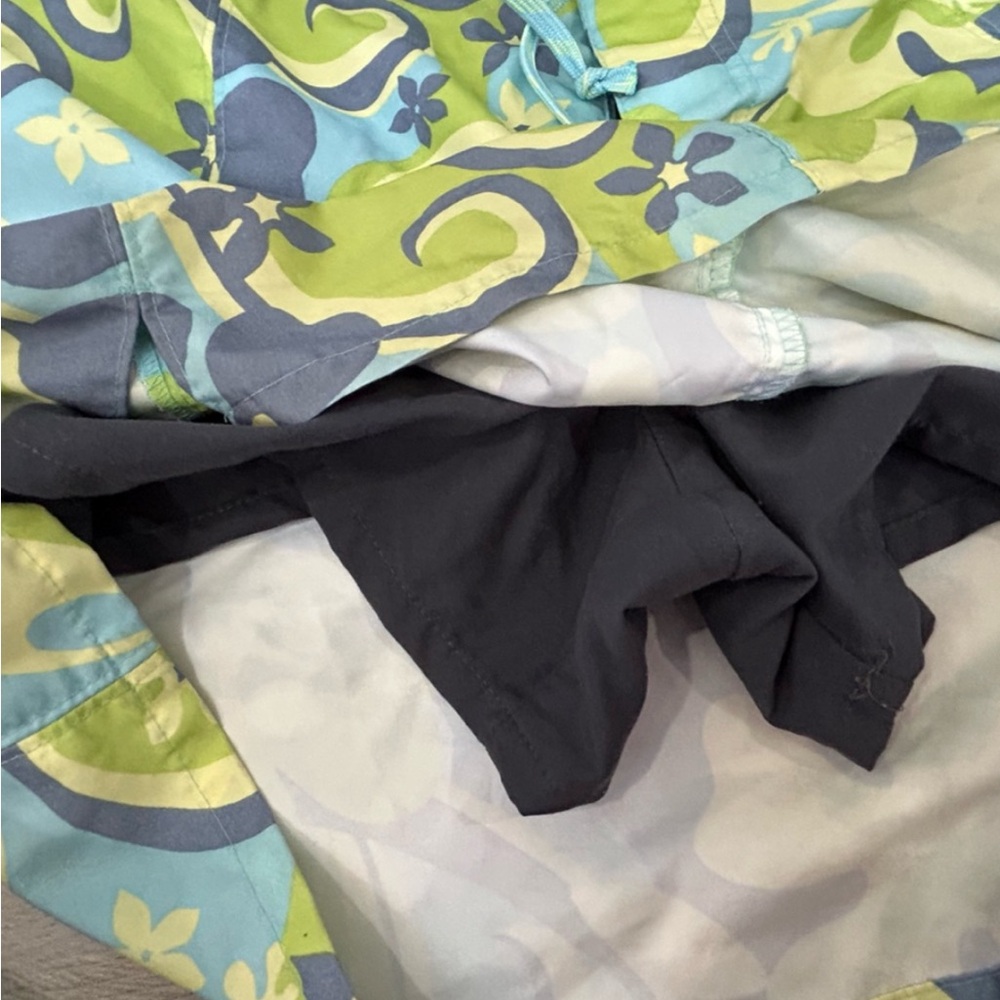 Title Nine Green Blue Retro Flower Print Athletic Skort Shorts Women’s Size 8 - Picture 4 of 6
